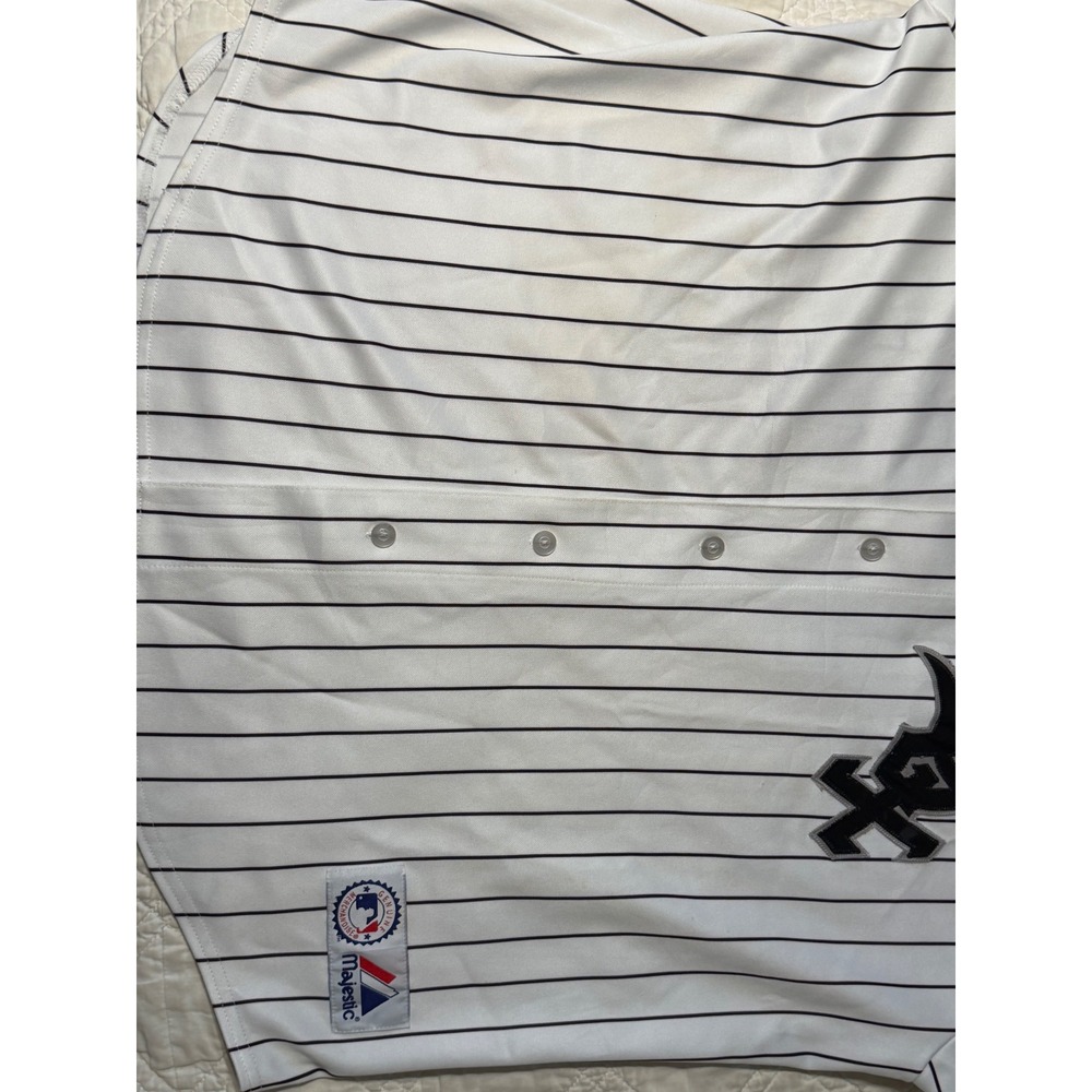 Majestic Chicago white Sox Jersey Mens XL Konerko 2005 World Series Pinstripe - Picture 3 of 15